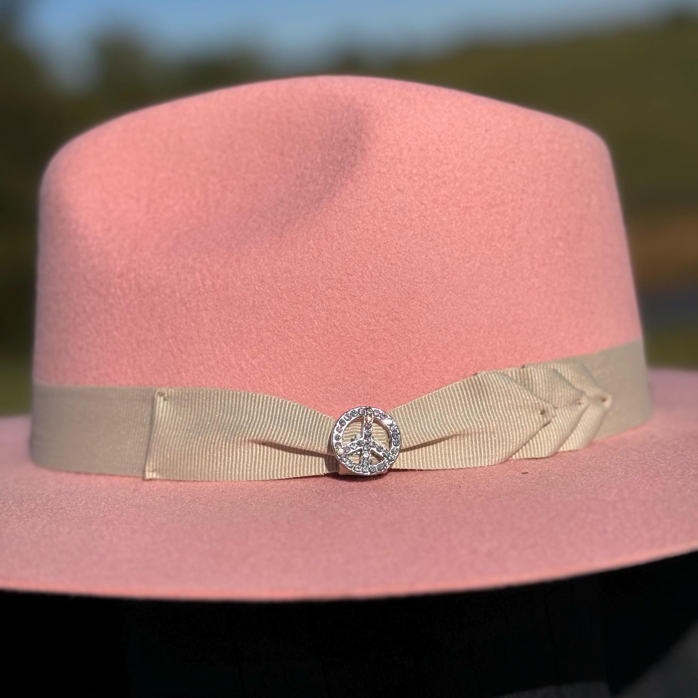 Western Fedora Style Flat Brim Pink Felt Hat Little Cowgirl Hat Hat Blank Childrens Hat