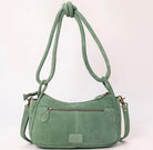 Moss Green Suede Boot Stitch Western Style Clutch Purse Gifts For Her