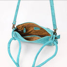 Moss Green Suede Boot Stitch Western Style Clutch Purse Gifts For Her