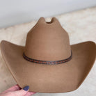 Customizable Cattleman Wool Cowboy Hat Western Classic Hat 100% Wool Personalized with Branding Iron Stiff Wide Brim 57cm 7 1/8" 6X Khaki
