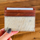 Customizable Leather & Cowhide Wristlet Wallet with Card and Cash Slots Small Purse Western Wallet Personalized Gift Gifts for Him