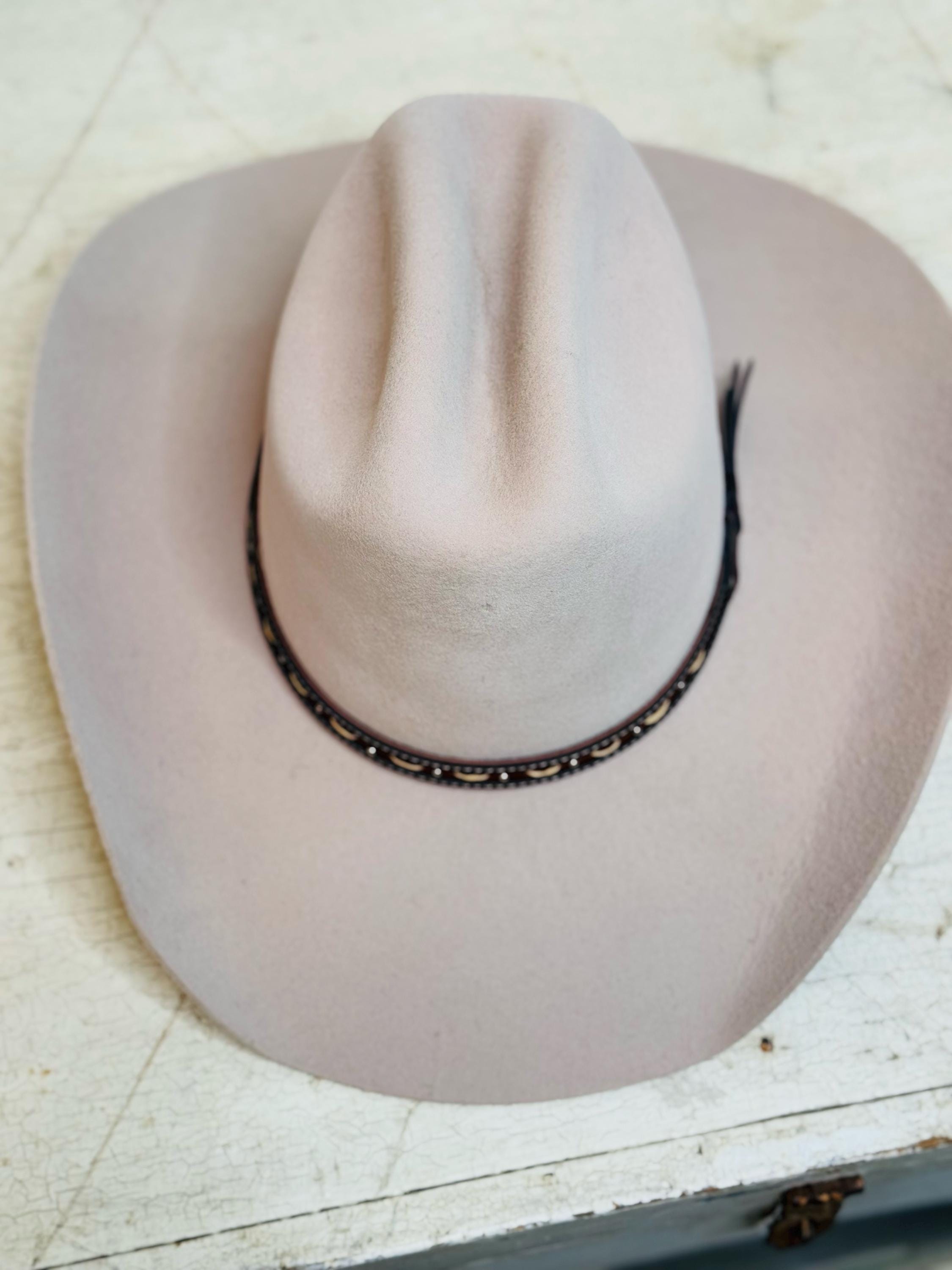 Customizable Cattleman Wool Cowboy Hat Western Classic Hat 100% Wool Personalized with Branding Iron Stiff Wide Brim 57cm 7 1/8" 6X Khaki