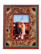 Sunflower Tooled Leather Photo Frame Western Cowgirl Cowboy Wedding Valentine Graduation Bridal Shower Baby Mothers Fathers Day Gift
