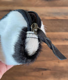 Customizable Black & White Cowhide Change Wallet Coin Purse Small Purse Western Wallet Personalized Gift Gift for Her Cowgirl Lipstick Purse