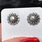 Sterling Silver Concho Stud Earrings