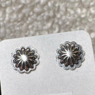 Sterling Silver Concho Stud Earrings