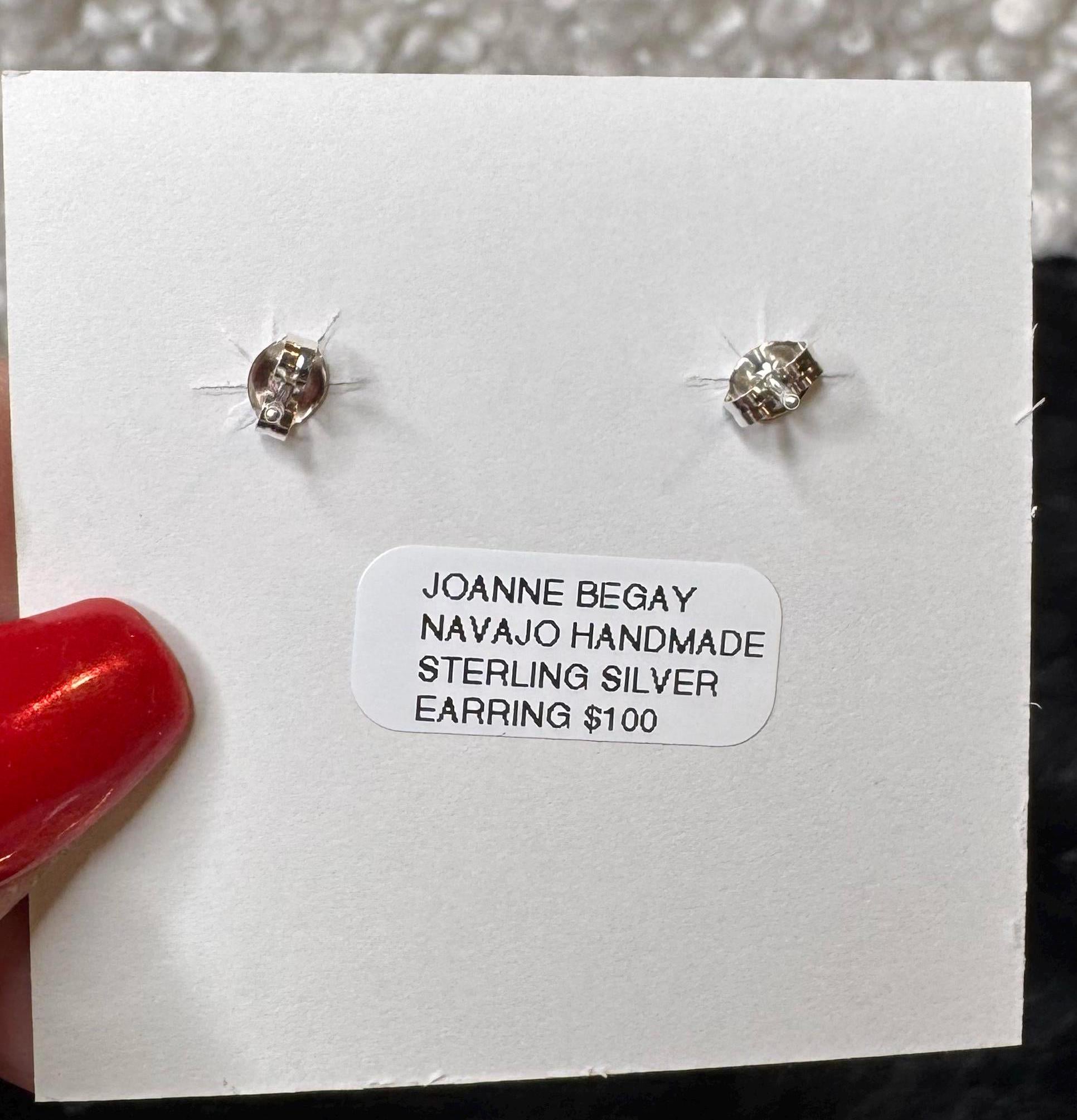 Sterling Silver Double Concho Stud Earrings Joanne Begay