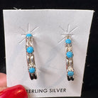 Sterling Silver & Kingman Turquoise Hoop Earrings Lorraine Chee