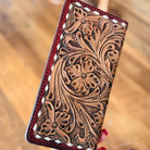 Tooled Leather Checkbook style Wallet, Mens or Women's, Western Wallet, Gifts for Dad, Gifts for Mom Mothers Day