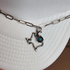 Texas with turquoise flower Hat Chain Charm Western Trucker Hat, Chain Decorate Your Own Trucker Hat