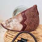 Custom Branded Cowhide & Tooled Leather Western Shotgun/Rifle padded Case Farm Brand Cow Brand Initials Personalized Men’s Women's Gift