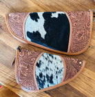 Custom Branded Cowhide Western Gun Pistol Case 11 inch or 15 inch Farm Brand Cow Brand Initials Personalized Gift Mens Ladies Gift Hunter