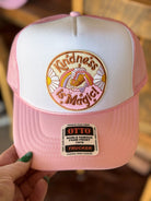 Kindness is Magic, Pink Embroidered Patch, Otto Foam Trucker Hat in Pink, Spring Break, Vacation, Beach Hat, Baseball Hat, Sun Hat