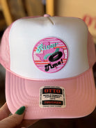 Texas River Time, Pink Embroidered Patch, Otto Foam Trucker Hat in Pink, Spring Break, Vacation, River Hat, Baseball Hat, Sun Hat