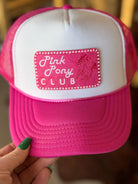 Pink Pony Club Embroidered Patch, Otto Foam Trucker Hat in Pink, Spring Break, Vacation, Beach Hat, Sun Hat Horse Patch Hat