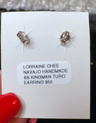 Sterling Silver & Kingman Turquoise Hoop Earrings Lorraine Chee