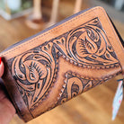 Tooled Leather Women's Zip around Style Wallet Western Wallet Cowgirl Wallet Gifts for Mom