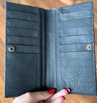 Customizable Tooled Leather & Cowhide Men's Women's Checkbook Style Wallet, We add your Farm Brand, Logo Initials Name Western Wallet