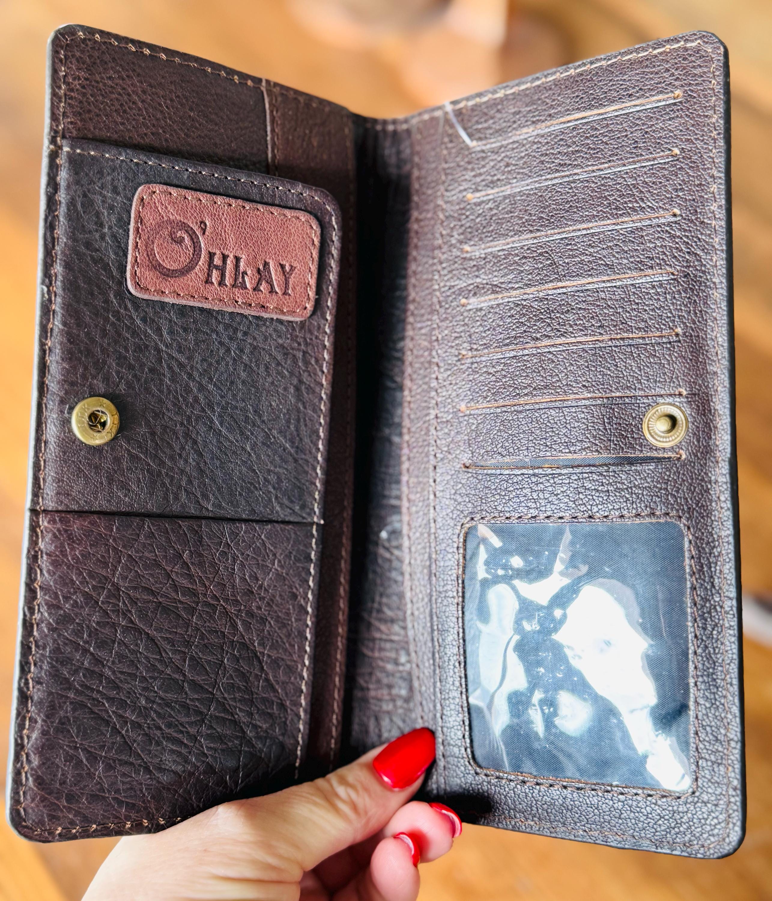 Tooled Leather Checkbook style Wallet, Mens or Women's, Western Wallet, Gifts for Dad, Gifts for Mom Mothers Day