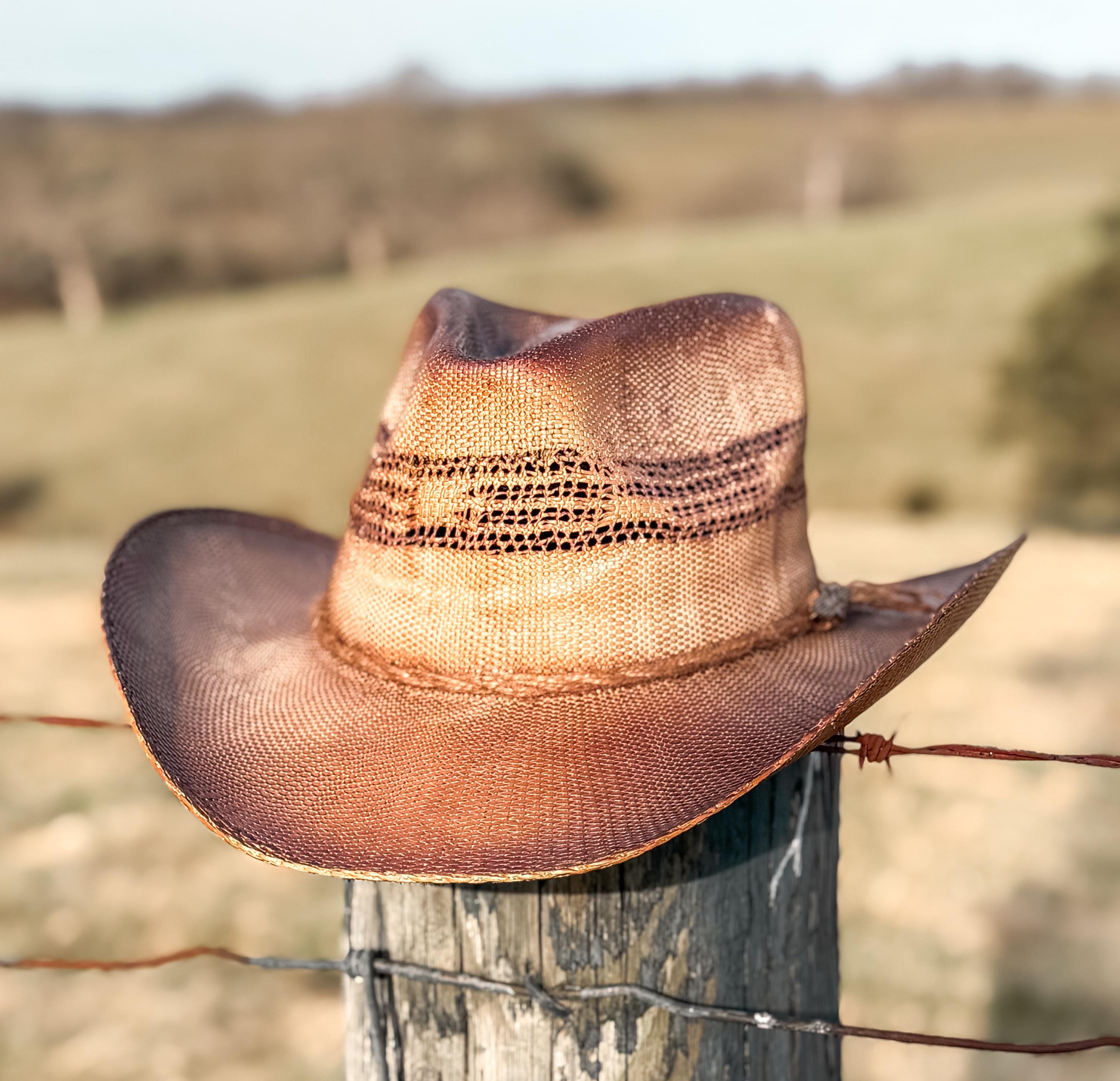 Coastal Cowgirl Summer Straw Hat Cowgirl Hat, Beach Hat, Mens or Women's Straw Palm Hat Spring Break Summer Vacation