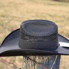 Black Straw Cowboy Hat with black band, Cowgirl Hat, Custom Hat, Cattleman Style, Turned up Brim Mens Hat Women's Hat Summer Hat