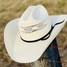 Natural Straw Cowboy Hat with black band, Cowgirl Hat, Custom Hat, Cattleman Style, Turned up Brim Mens Hat Women's Hat Summer Hat