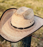 Natural Straw Cowboy Hat with Brick shape Crown, Cowgirl Hat, Custom Hat, Cattleman Style, Turned up Brim Mens Hat Women's Hat Summer Hat