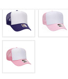 Sequin Mama Leopard and Lightning Bolt Embroidered Patch, Otto Foam Trucker Hat in Hot Pink, Spring Break, Vacation, Beach Hat, Sun Hat