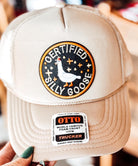 Certified Silly Goose, Embroidered Patch, Otto Foam Trucker Hat in Tan Beige, Spring Break, Vacation, Beach Hat, Baseball Hat, Sun Hat