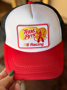 Texas Racing Embroidered Patch, Red White & Black Trucker Hat Spring Break Vacation Beach Hat Sun Hat Western Hat Cowboy Hat