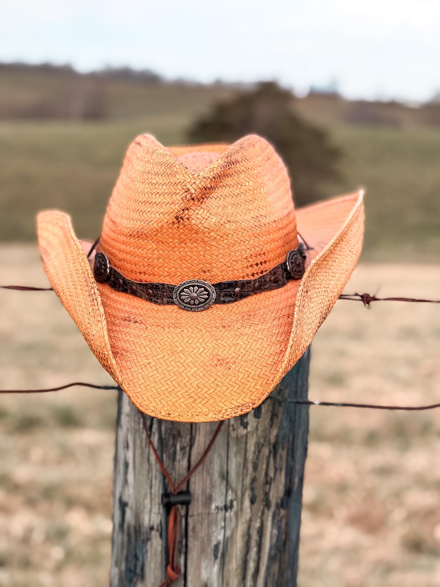 Coastal Cowgirl Summer Straw Hat Cowgirl Hat, Beach Hat, Mens or Women's Straw Palm Hat Spring Break Summer Vacation
