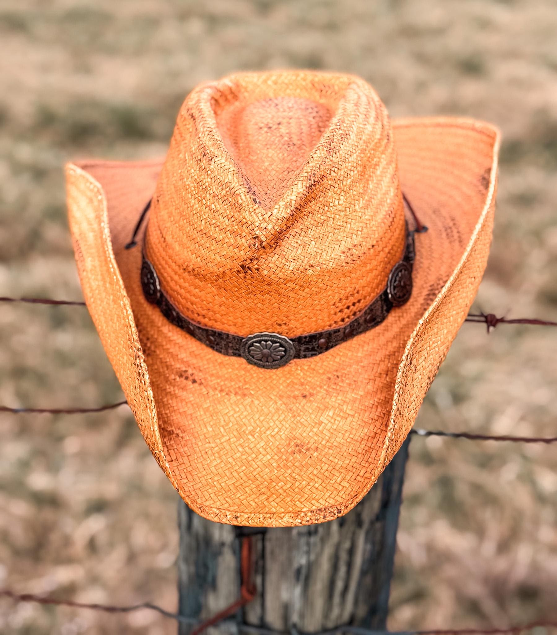Coastal Cowgirl Summer Straw Hat Cowgirl Hat, Beach Hat, Mens or Women's Straw Palm Hat Spring Break Summer Vacation