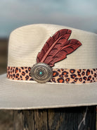 Charlie 1 Horse Coastal Cowgirl Summer Straw Hat Cowgirl Hat, Beach Hat, Women's Straw Palm Hat Spring Break Summer Vacation Leopard band