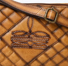Handmade Genuine Leather Quilted Crossbody Bag, Fair Trade Sustainable Western Purse, Vintage Bootstitch Cowgirl Handbag