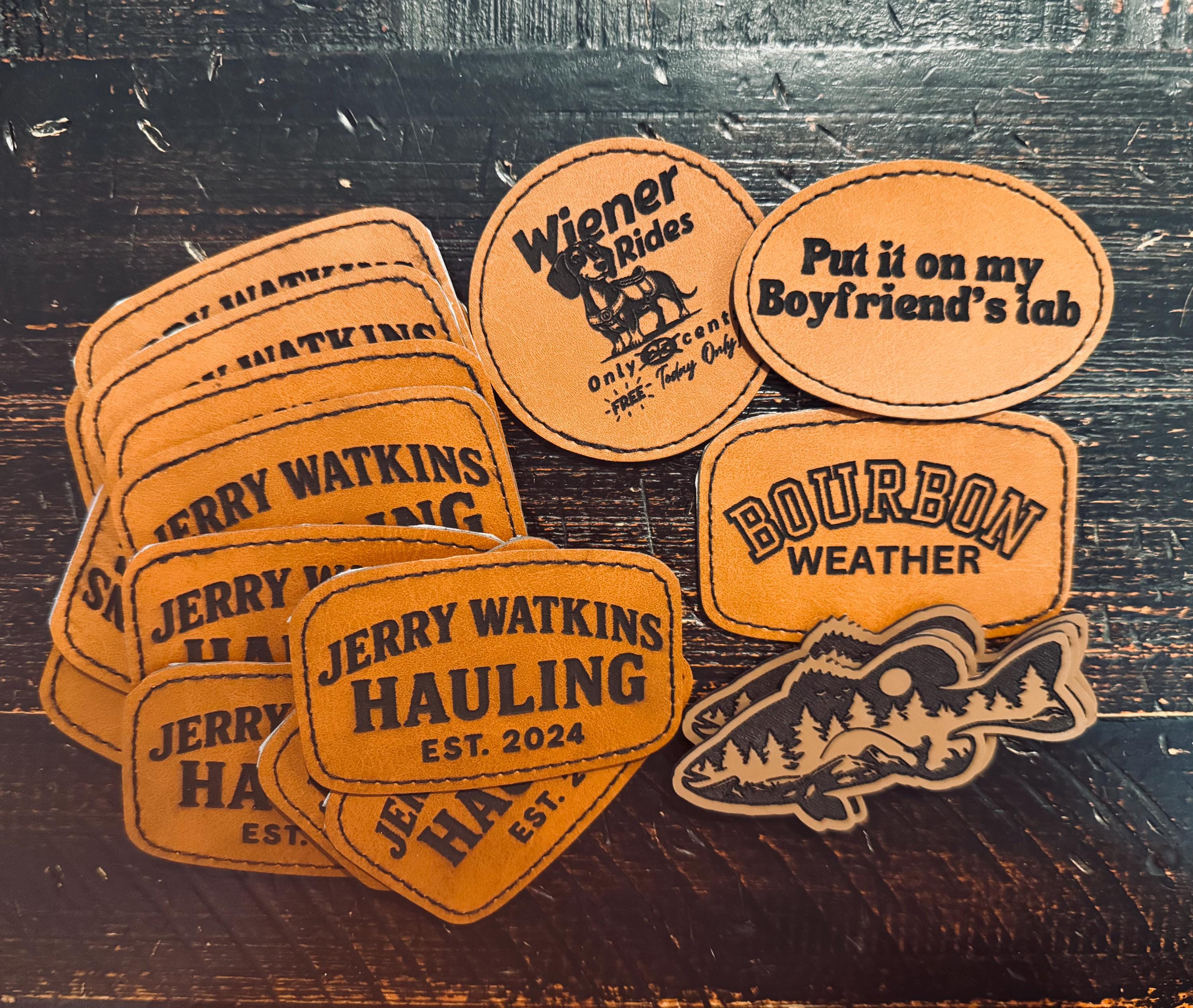 Personalized Leather Hat Patch | Your Logo, Brand, or Design | Easy Iron-On Custom Gift