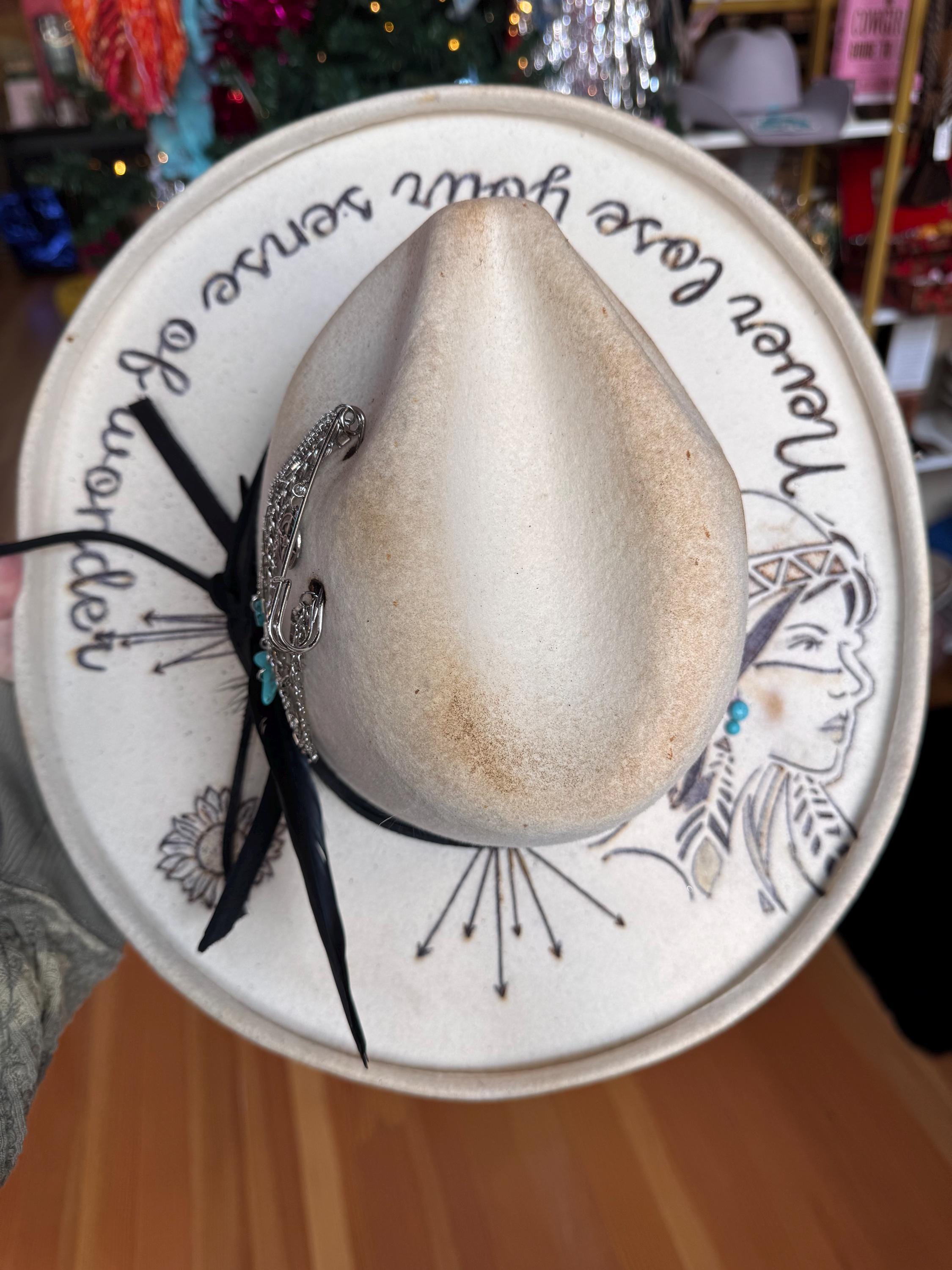 Warrior Princess Custom Gigi Pip Hat – One-of-a-Kind by Bre (Size 55 / Small)