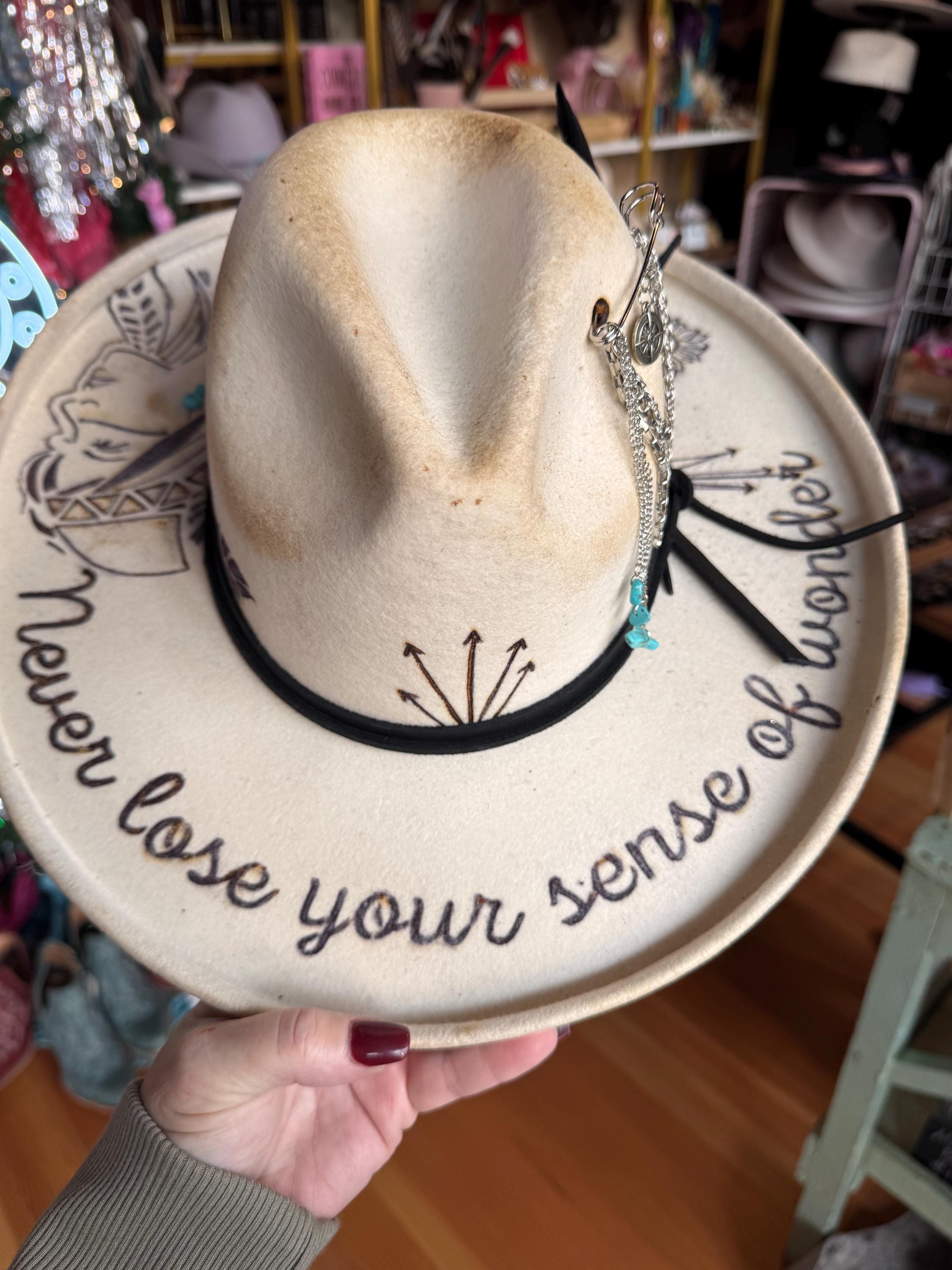 Warrior Princess Custom Gigi Pip Hat – One-of-a-Kind by Bre (Size 55 / Small)