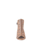 Brown & Black Tooled Leather Wedge Sandals: Western Dress Shoes