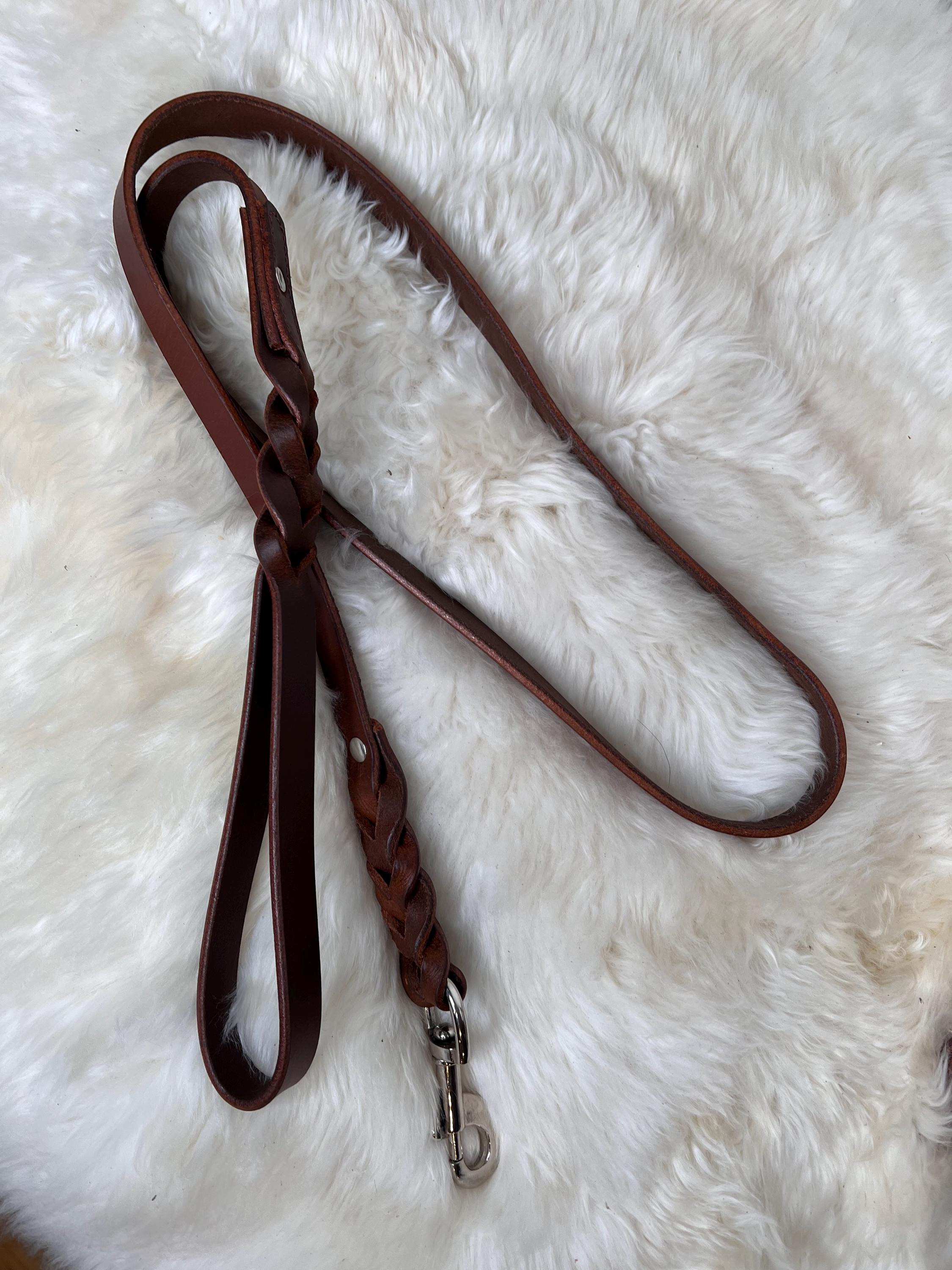 Handcrafted Braided Leather Dog Leash – Classic, Durable & Built to Last