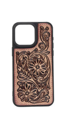 Tooled Leather Western Floral iPhone 15 Pro Max Case