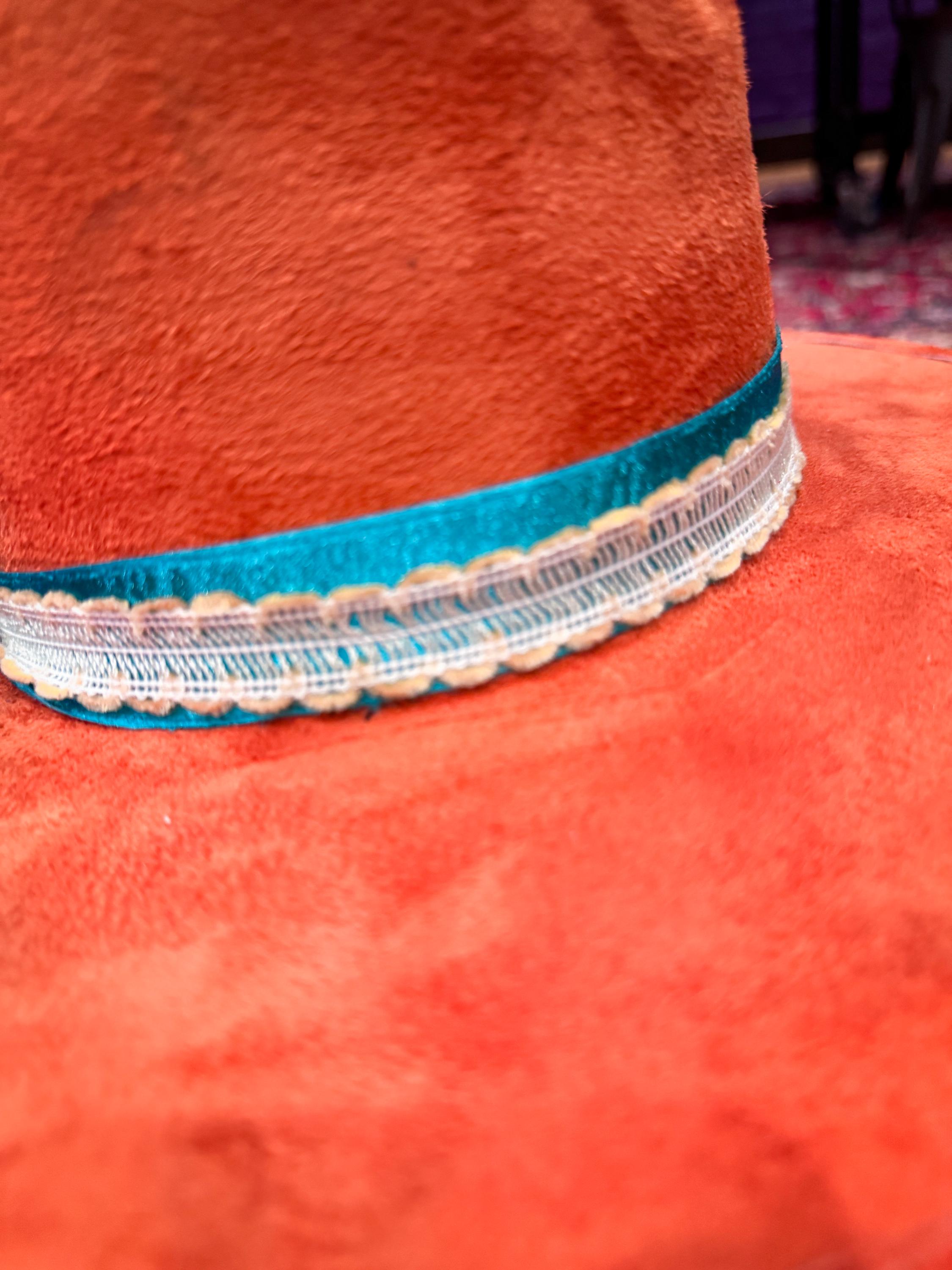 Copperhead Road Custom Western Hat with Turquoise Stones