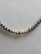 Sterling Silver & 14k Gold Graduated Pearl Necklace