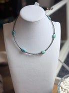 Sterling Silver Pearl & Turquoise Stone Necklace