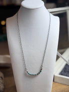 Sterling Silver Chain with Pearl & Turquoise Stones Necklace