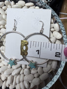 Sterling Silver Kingman Turquoise Star Hoop Earrings