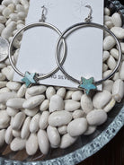 Sterling Silver Kingman Turquoise Star Hoop Earrings
