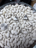 Hada White Buffalo Turquoise & Sterling Silver Hoop Earrings
