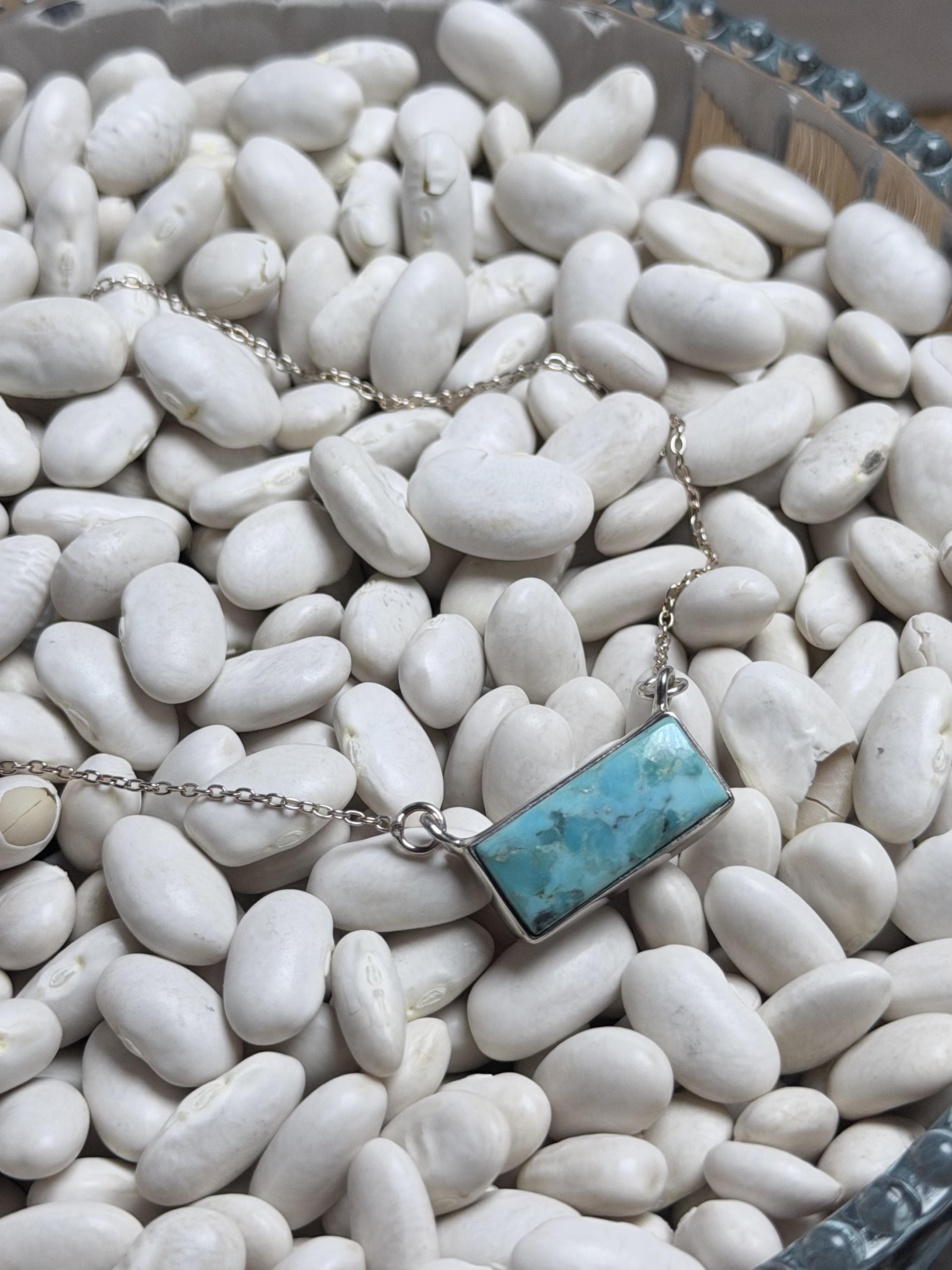 Kingman Turquoise & Sterling Silver Bar Necklace