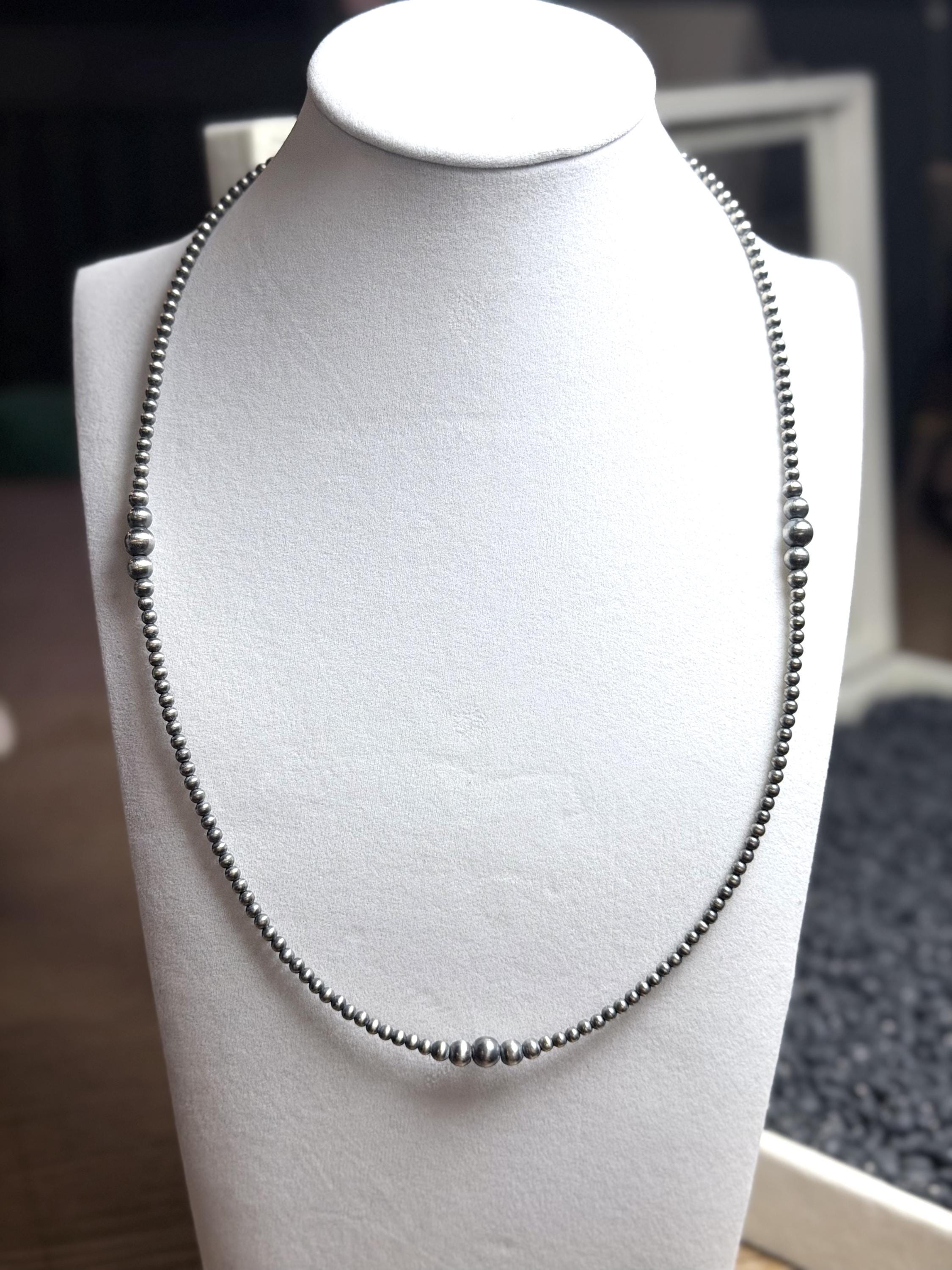 Sterling Silver Graduated Pearl Necklace