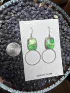 Handmade Sterling Silver Peacock Turquoise Earrings